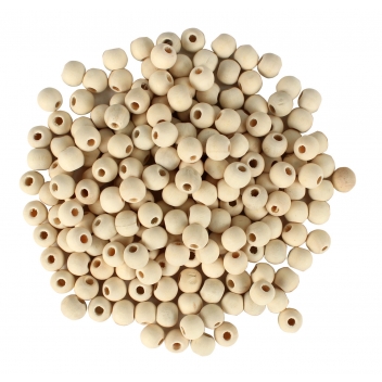 1019 - 3700443510193 - MegaCrea DIY - Perles en bois brut rondes 0,8 cm 200 pièces