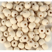 Perles en bois brut rondes 1 cm 100 pièces