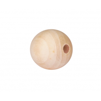 1020 - 3700443510209 - MegaCrea DIY - Perles en bois brut rondes 3 cm trou 0,7 cm 4 pièces