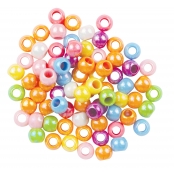 Perles pour enfant nacrées 1 x 0,8 cm 108 pièces