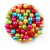 Perles nacrées rondes multicolores 0,8 cm 130 pièces