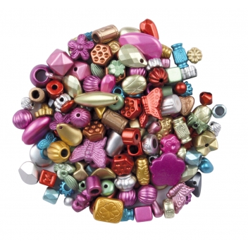 1531 - 3700443515310 - MegaCrea DIY - Perles pour enfant métallisées 0,5 x 0,3 cm 179 pièces