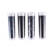 Perle Rocaille tubes 8 g Noir 4 pièces