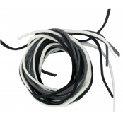 Lacet plat en suédine Noir gris blanc3 mm x 2 m