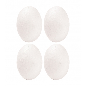 8084 - 3700443580844 - LePolystyrène - Oeuf en polystyrène 4 x 6 cm Lot de 4 pièces - 3