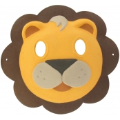 Masque enfant lion en papier comprimé 23 x 22 cm élastique