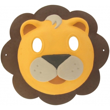 4025 - 3700443540251 - MegaCrea DIY - Masque enfant lion en papier comprimé 23 x 22 cm élastique