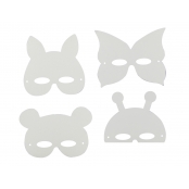 Masques enfant animaux carton blanc 17 x 22 cm x 12 pièces