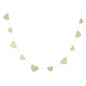 Guirlande 10 coeurs coton naturel 180 cm