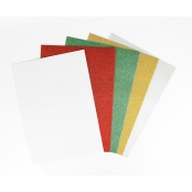 Papier cartonné fort A4 Assortiment pailleté x 5