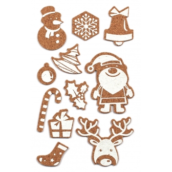 2755 - 3700443527559 - MegaCrea DIY - Sticker en liège Père Noël bonhomme de neige