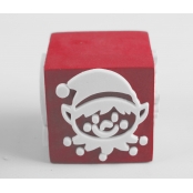 Tampon cube en caoutchouc pour enfant 4 faces Noël Joyeux