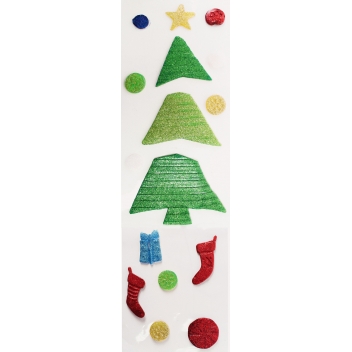 2563 - 3700443525630 - MegaCrea DIY - Décoration Noel Fenêtre Gelly vitrostatique Sapin stylé