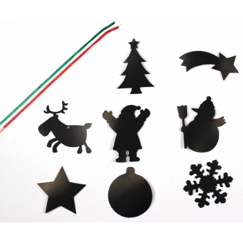 8156 - 3700443581568 - MegaCrea DIY - Décoration de sapin de Noël à gratter 8 p. + grattoir