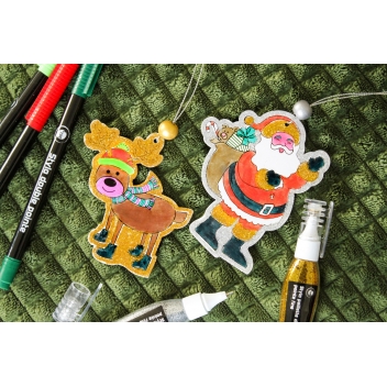 2478 - 3700443524787 - MegaCrea DIY - Décoration Noel en carton à colorier 6 pièces