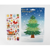 Carte de Noel Enfant 14x18cm avec Gommette Sapin