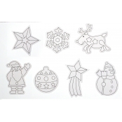 Décoration Noel en carton à colorier blanc 8 pièces