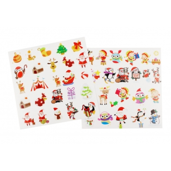 6063 - 3700443560631 - MegaCrea DIY - Stickers transparents Noël Assortiment Rigolo 48 pièces