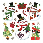 Stickers métallisés bonhomme de neige Cadeaux 18 pièces