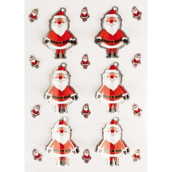 2878 - 3700443528785 - MegaCrea DIY - Stickers 3D holographique Père Noël 4,5 cm 6 pièces
