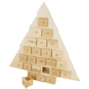 Sapin de l\'Avent en bois à tiroirs 56x53x6,5 cm