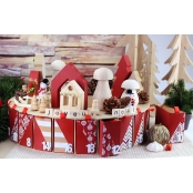 Calendrier de l'Avent circulaire kraft 44x10 cm