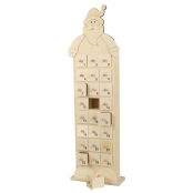 Calendrier de l\'Avent fantaisie Père Noël bois 48 cm