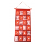 Calendrier de l\'Avent feutrine rouge 38,5x83cm