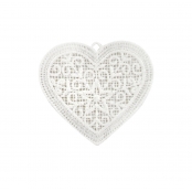 Coeurs en crochet à suspendre 7x6,5 cm 4 pièces