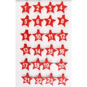 Pinces à linge pour Calendrier de l\'Avent Etoile 4,5 cm