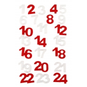Chiffres en feutrine Calendrier de l\'Avent Rouge & Blanc
