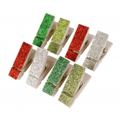 Pince à linge en bois pailleté 3,5x1,2 cm 8 pièces