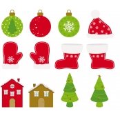 Embellissements en bois peint Noël 24 pièces