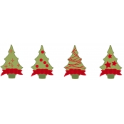 Embellissements en bois peint Sapin 4 cm 8 pièces