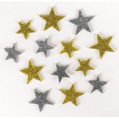 Stickers en mousse Etoiles pailleté 72 pièces