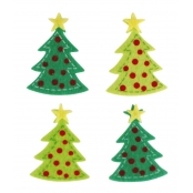 Sapins adhésifs en feutrine 5x4 cm 24 pièces