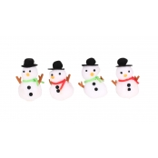 Bonhommes de neige en pompon et feutrine 7x3cm 4 pièces