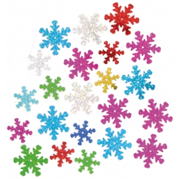 8282 - 3700443582824 - MegaCrea DIY - Sequins flocons métallisés 3 cm 35 g