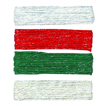 2777 - 3700443527771 - MegaCrea DIY - Ficelle coton métallisé 4 couleurs assorties 3m