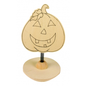 2924 - 3700443529249 - MegaCrea DIY - Marque-place ou Porte-photo en bois Citrouille 10x6 cm