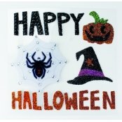 Stickers pailletés Halloween 3 à 6 cm 5 pièces