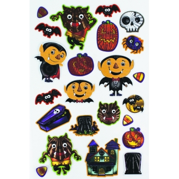 3647 - 3700443536476 - MegaCrea DIY - Stickers métallisés Halloween 1,5 à 5 cm 23 pièces