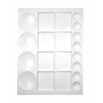 5307 - 3700443553077 - MegaCrea DIY - Grande Palette plastique rectangulaire 20 cases 33x25 cm