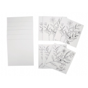 Carte à colorier avec enveloppe Fleur 13,5 cm 6 pièces