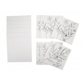 4893 - 3700443548936 - MegaCrea DIY - Carte à colorier avec enveloppe Fleur 13,5 cm 6 pièces