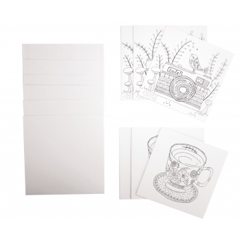 4896 - 3700443548967 - MegaCrea DIY - Carte à colorier avec enveloppe Motifs assortis 13,5 cm 6 pièces