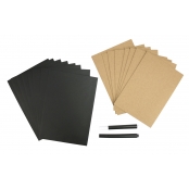 Carte kraft + Enveloppe noire 8 pièces + 2 marqueurs