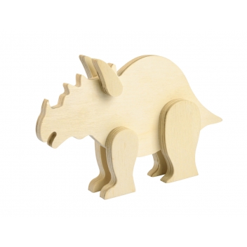 7835 - 3700443578353 - MegaCrea DIY - Déco en bois Dinosaure (Tricératops) 16 x 10,5 x 2,7 cm