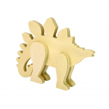 7836 - 3700443578360 - MegaCrea DIY - Déco en bois Dinosaure (Stégosaure) 16 x 11,5 x 2,7 cm