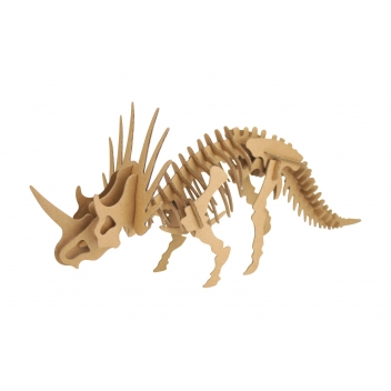 4741 - 3700443547410 - MegaCrea DIY - Maquette Dinosaure Tricératops en carton 35 x 15 x 11 cm